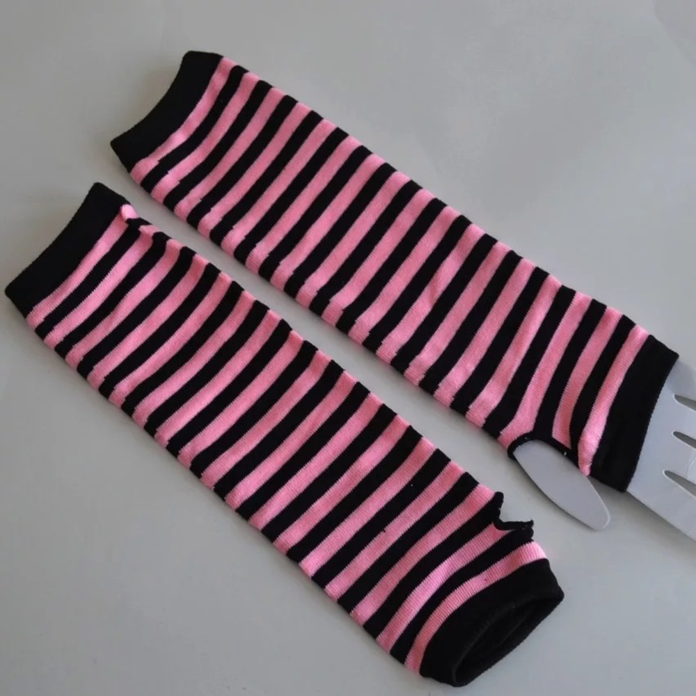 Long Fingerless Fashion Stripe Elbow Gloves